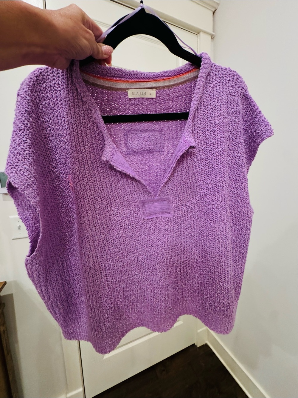 ILLA ILLA Lavender V-Neck Knit Sweater Vest